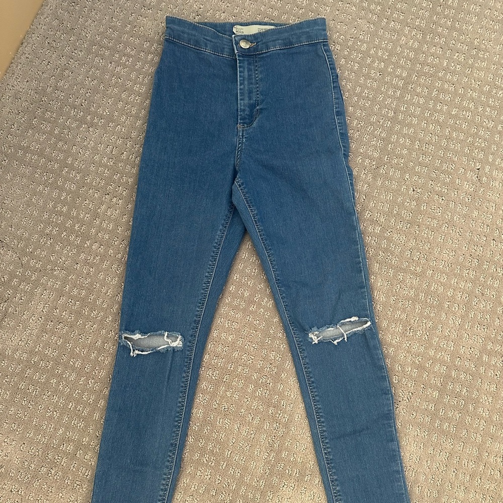 Topshop MOTO Joni Distressed High Rise Jeans